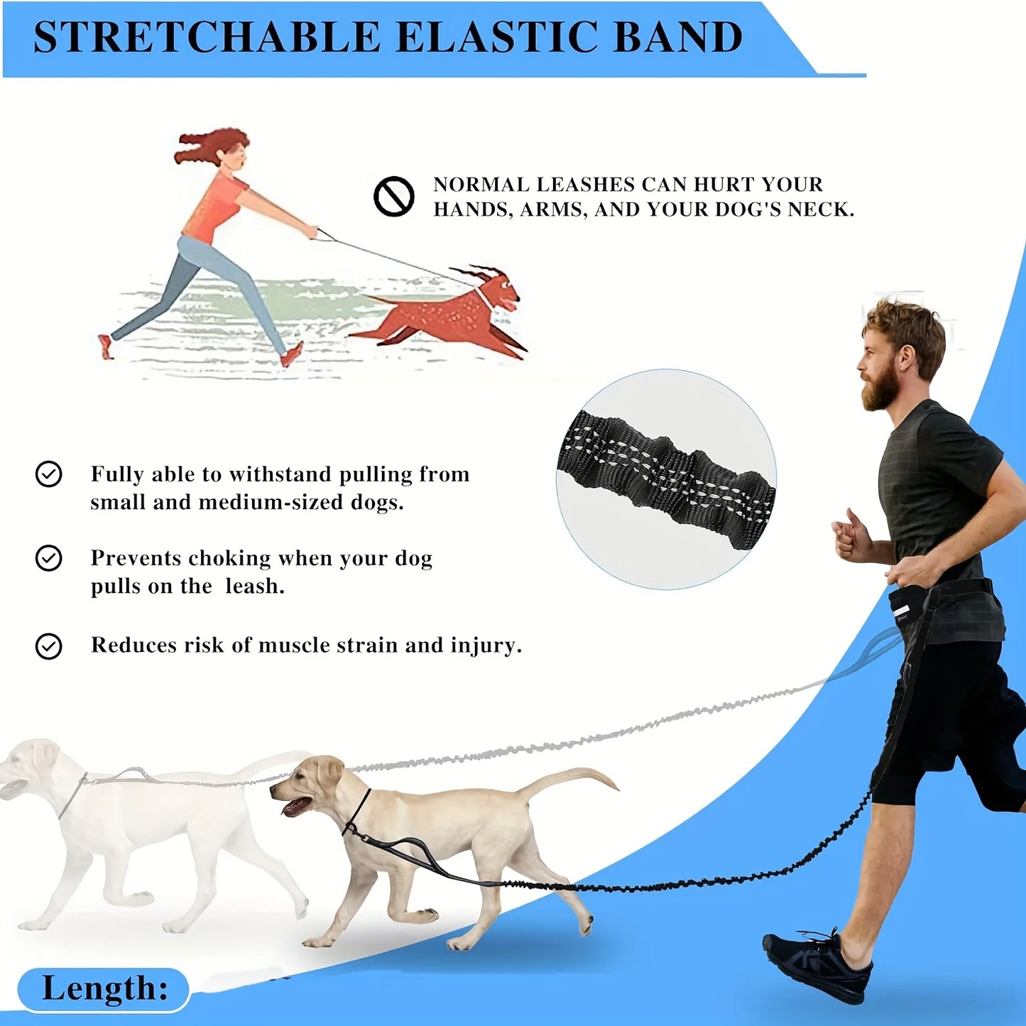 Hands-Free Dog Leash - Chest Strap